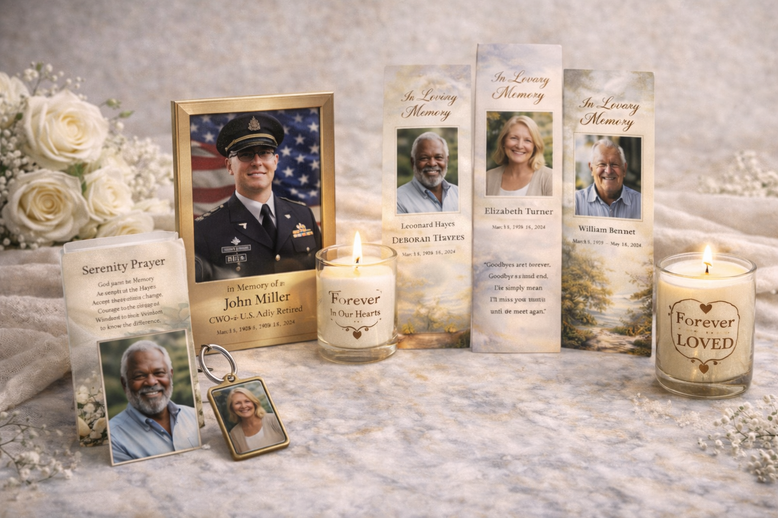 Aurex memorial program with candles